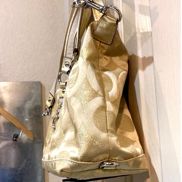 COACH POPPY SATEEN GOLD SATCHEL BAG # G1068-15860 - Picture 8 of 8